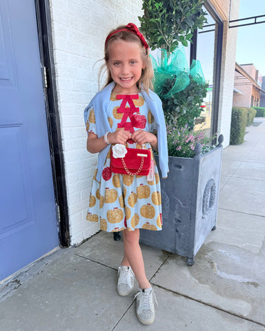 Pink Chicken - Girls Hermione Dress - Gold Apples