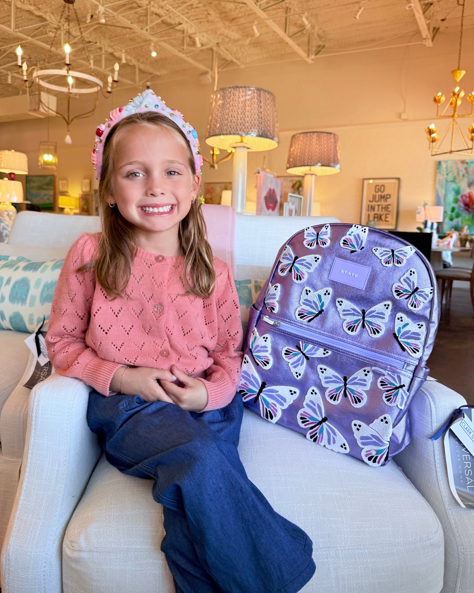 Pink Chicken - Girls Theodore Pant - Chambray