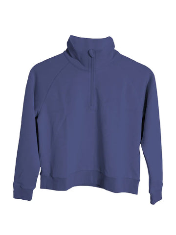 Fornia - Girls' Scuba Modal Quarter-Zip Sweatshirt - Future Dusk