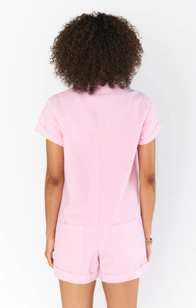 Show Me Your Mumu- Range Romper- Candy Pink Denim