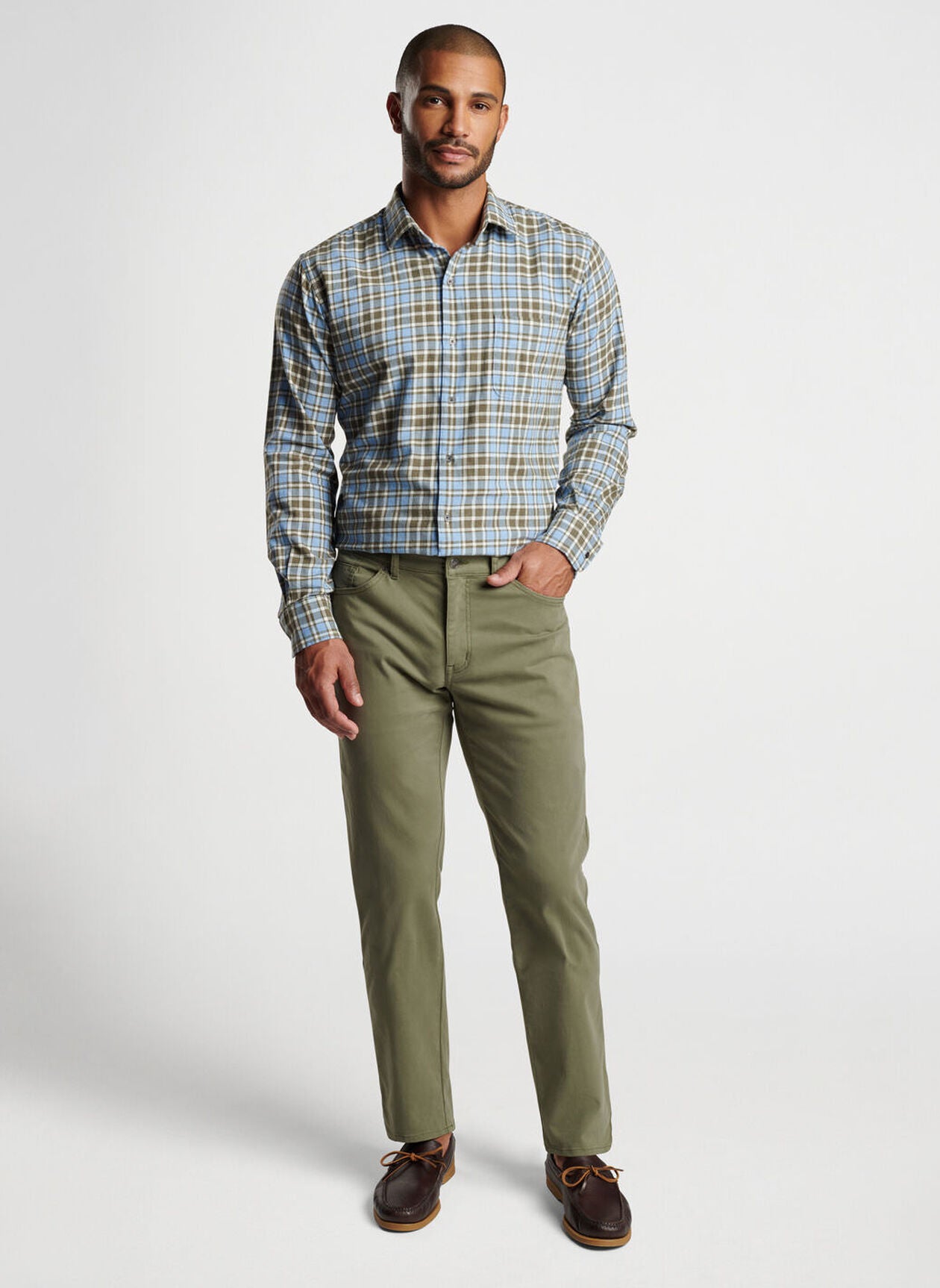 Peter Millar - Signature Sateen Five-Pocket Pant - Military