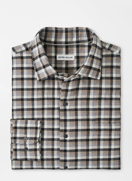 Peter Millar- North Bay Cotton Sport Shirt- Dark Sand