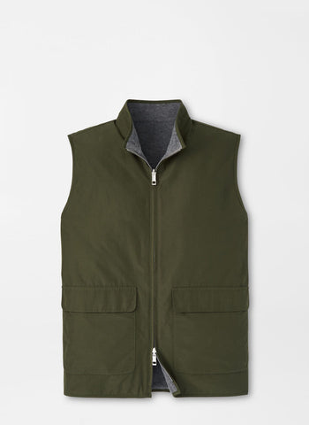 Peter Millar - Brentwood Reversible Fleece Vest - Dark Olive