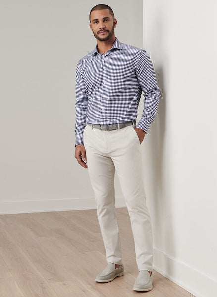 Peter Millar - Signature Sateen Flat Front Trouser - Stone