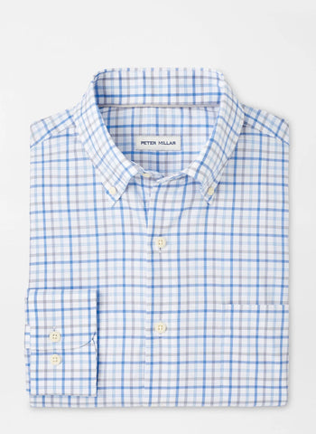 Peter Millar - Calgary Crown Lite Cotton Stretch Sport Shirt - Blue Poppy