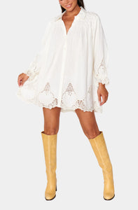 Show me Your Mumu - Leona White Dress - Embroidery