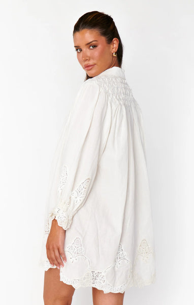 Show me Your Mumu - Leona White Dress - Embroidery