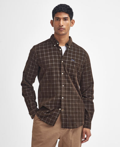 Barbour - Harthill Tailored Checked Cord Shirt - Brown