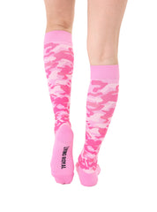 Living Royal Compression Knee High Socks - Pink Camo