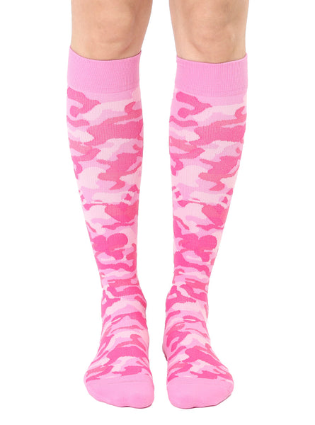 Living Royal Compression Knee High Socks - Pink Camo