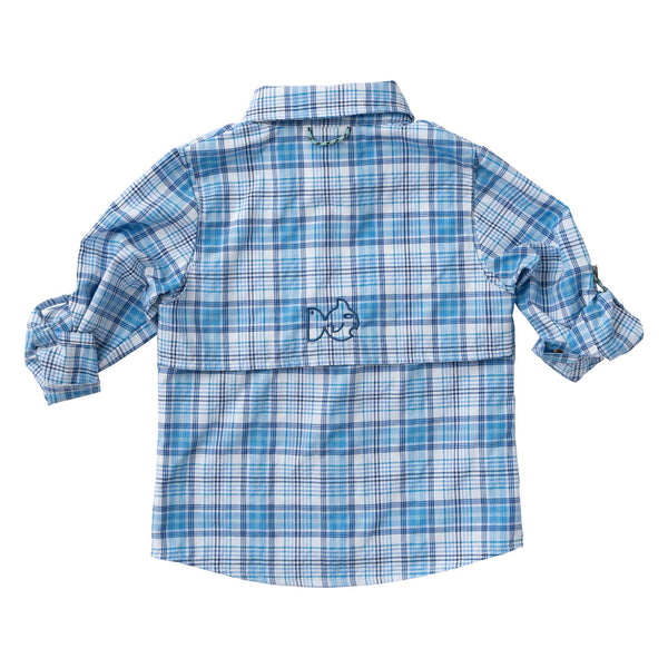 Prodoh - Boys Founders Fishing Shirt Ethereal Blue Plaid