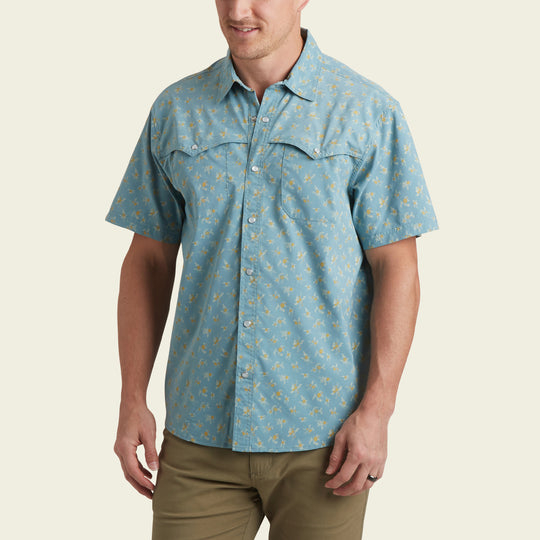 Howler Bros - Open Country Tech Shirt - Rancher Floral : Smoke Blue