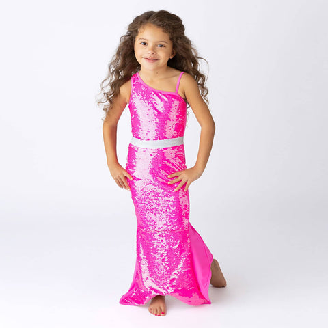 Shade Critters - Hot Pink Girls Sequin Mermaid Tail Cover Up