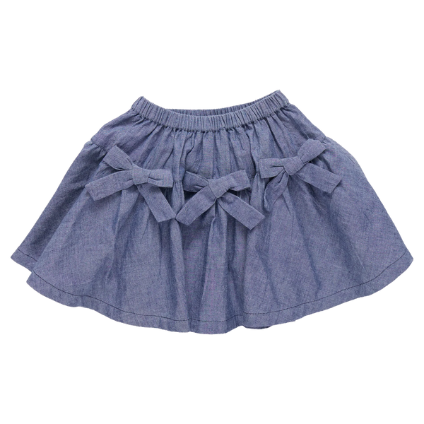 Pink Chicken - Girls Scallop Top/Skirt Set - Chambray