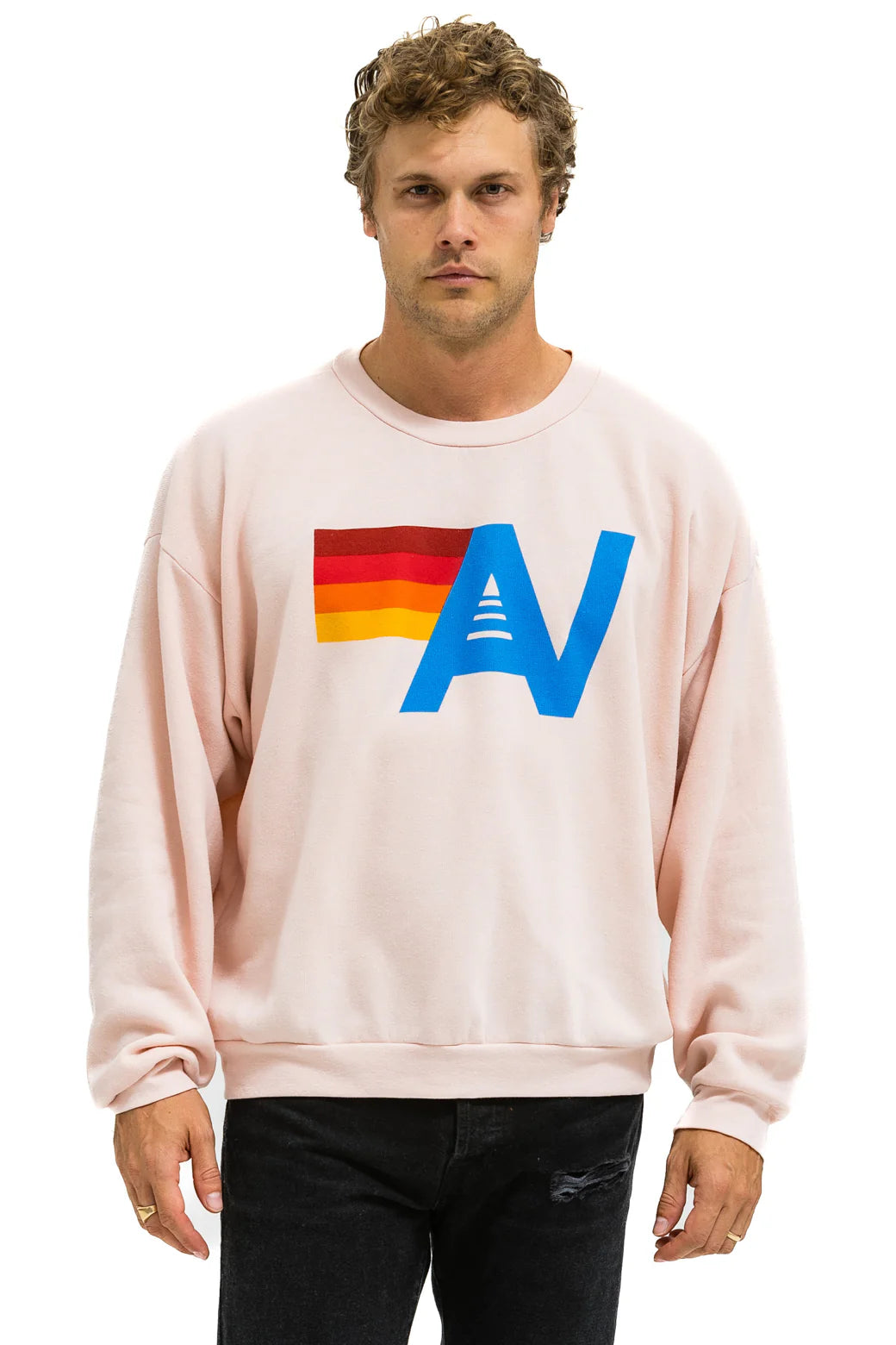 Aviator Nation - Logo Crew Sweatshirt Relaxed - Light Pink