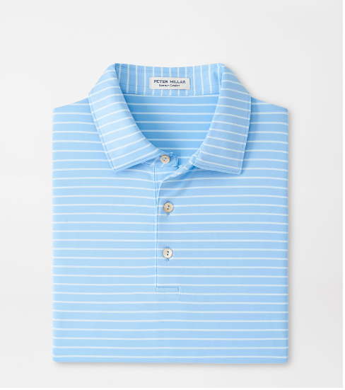 Peter Millar - M's Drum Performance Jersey Polo Sean Self Collar Cottage Blue