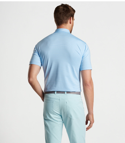 Peter Millar - M's Drum Performance Jersey Polo Sean Self Collar Cottage Blue
