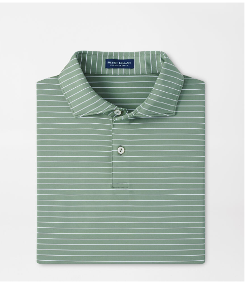 Peter Millar - M's Duet Performance Jersey Polo Edwin Spread Collar Eucalyptus
