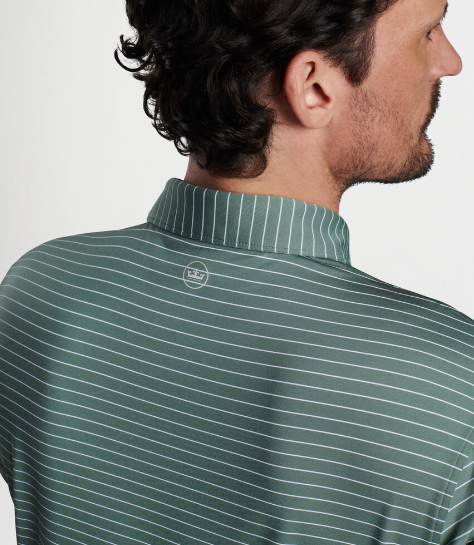Peter Millar - M's Duet Performance Jersey Polo Edwin Spread Collar Eucalyptus