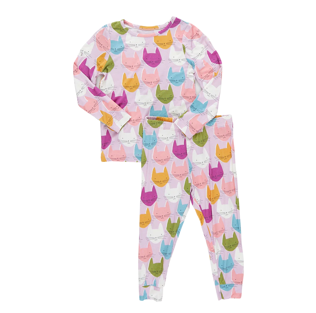 Pink Chicken - Kids Bamboo PJ Set - Multi Cats