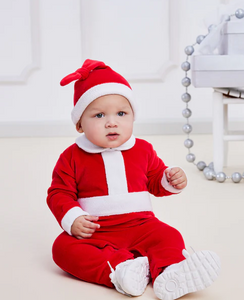 Kissy Kissy - Velour Santa Playsuit and Hat