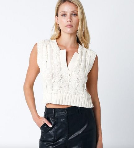 Olivaceous - Sweater Vest - Ivory