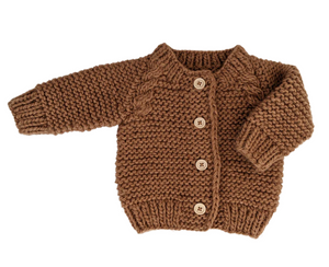 Huggalugs - Pecan Garter Stitch Cardigan Sweater