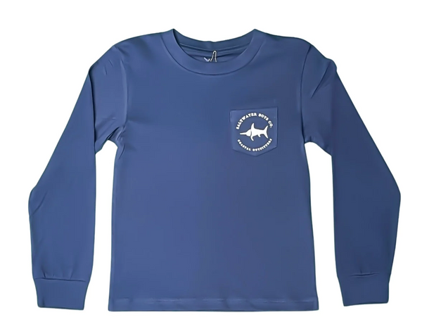 Saltwater Boys Co - Christmas Sled Graphic Tee Long Sleeve - Navy