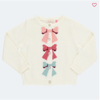Pink Chicken - Girls Maude Sweater - Cream Bows