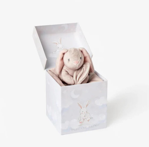 Elegant Baby - Lovie Bunny With Blankie Velour Boxed