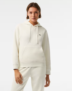 Lacoste - Loose Fit Cotton Blend Hoodie - Flour