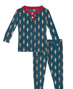 Kickee Pants - Henley Sleeve Pajama Set - Nutcrackers