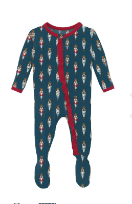 Kickee Pants - Peacock Ruffle Nutcrackers Footie