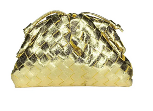 Accessory Concierge - WOven CLoud Clutch - Gold