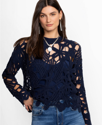 Johnny Was - The Crochet Pullover - Navy