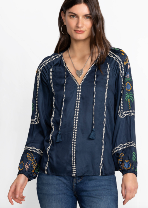 Jade - Raelyn Raglan Blouse - Del Mar