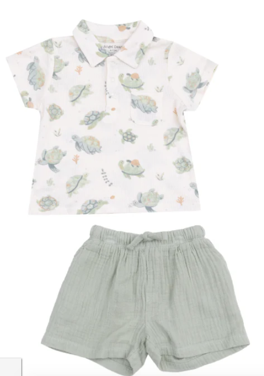 Angel Dear - Sea Turtles Polo Shirt and Short