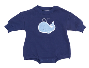 Angel Dear - Bubbly Whale Blue French Terry Bubble