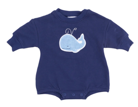 Angel Dear - Bubbly Whale Blue French Terry Bubble