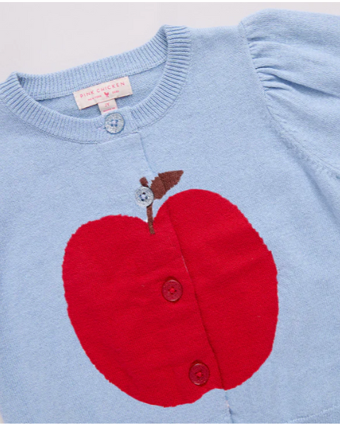 Pink Chicken - Girls Constance Sweater - Light Blue Apple