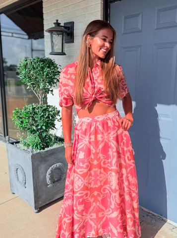 Lavender Brown - Valentina Skirt - PInk Multi