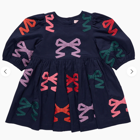 Pink Chicken - Girls Brooke Dress - Multi Bow Applique