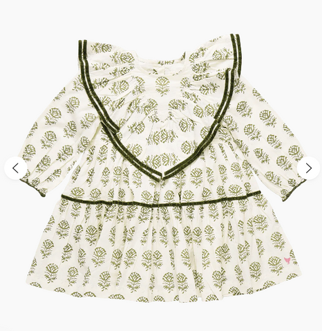 Pink Chicken - Girls Raphaela Dress - Olive Rose Floral