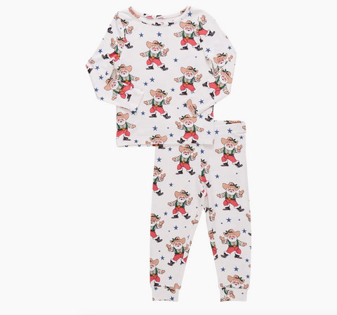Pink Chicken - Kids Bamboo PJ Set - Western Santas
