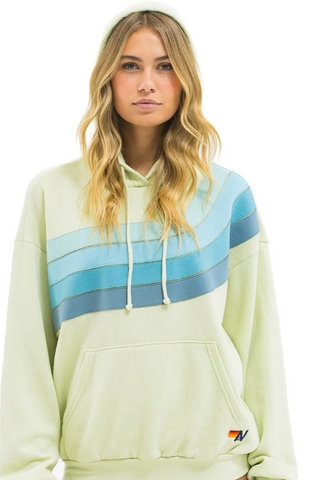 Aviator Nation - Wave Strip 4 Relaxed Hoodie - Lime