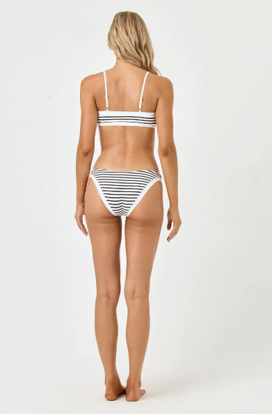 L Space - Madison Top Sail Along Stripe w/ Alex Bottom Full Sail Along Stripe - Black/White