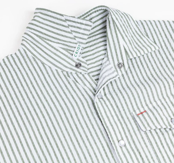 Criquet - Short Sleeve Performance Pearl Snap - Sage Seersucker