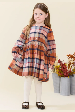 Pink Chicken - Girls Mae Dress- Hayride Plaid