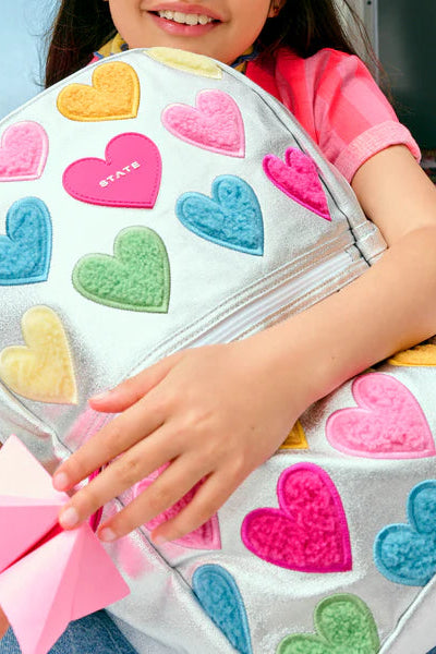 State - Kane Double Backpack - Happy Fuzzy Hearts