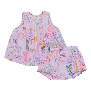 Pink Chicken - Baby Girls Jaipur 2-Piece Set - Lavender Watercolor Bows